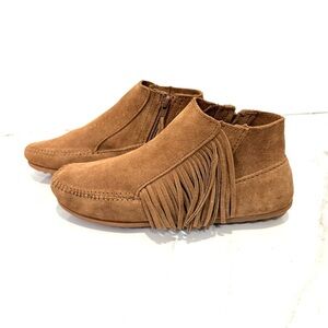 Minnetonka‎ Willow Ankle Brown Suede Fringe Boots 7.5